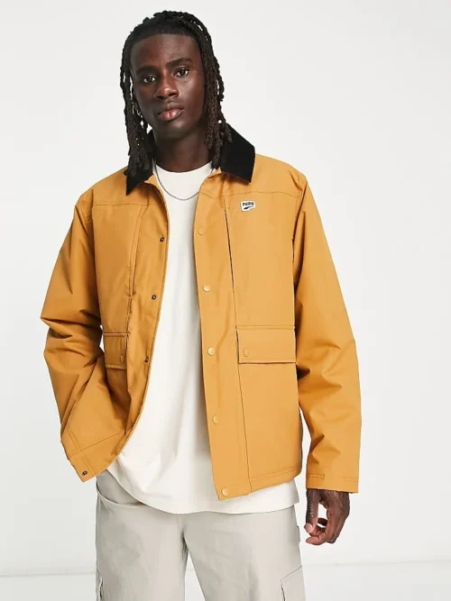 Dylan Sport Shop 51 Puma Classics Oversized Collard Jacket In Mustard For Men Brown