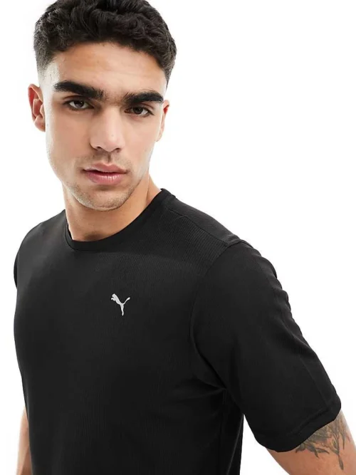 Puma Training Logo T-shirt In Black For Men