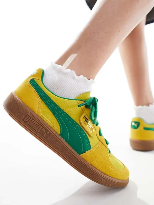 Puma Palermo Trainers In Yellow And Green For Unisex