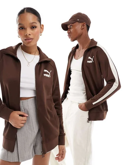 Puma T7 Iconic Track Jacket In Espresso For Unisex Brown