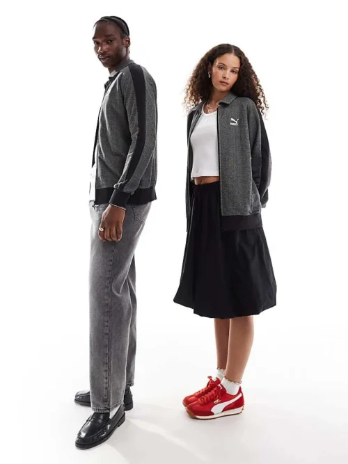 Puma T7 Track Jacket & Trousers Co-ord In Herringbone
