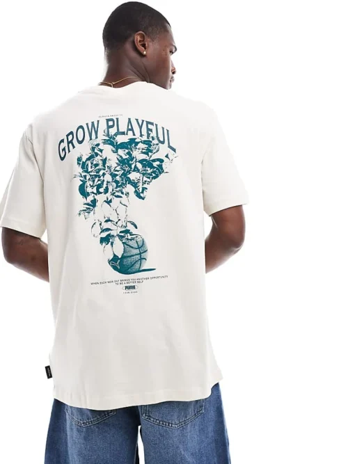 Dylan Sport Shop 25 Puma Grow Playful T-shirt In Snow For Men White