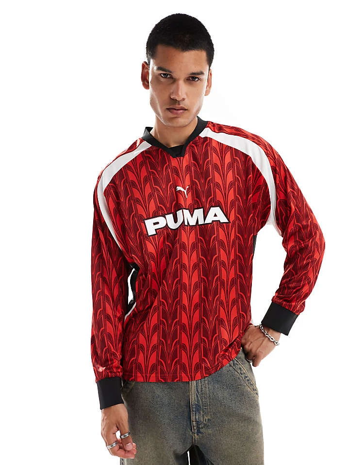 Puma Long Sleeve Football Jersey In Red For Unisex 5 Puma Long Sleeve Football Jersey In Red For Unisex - Image 5