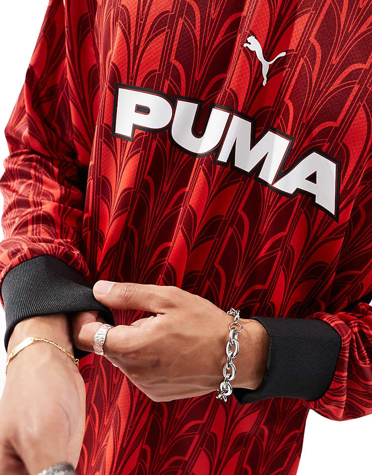 Puma Long Sleeve Football Jersey In Red For Unisex 3 Puma Long Sleeve Football Jersey In Red For Unisex - Image 3