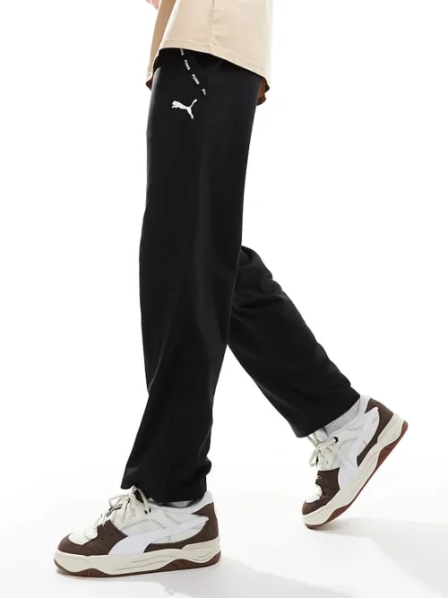 Puma Taped PWRFleece Lite Joggers In Black For Men