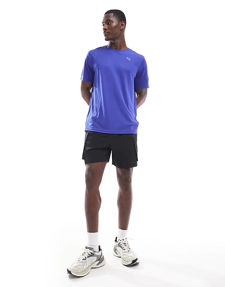 Puma Performance Short Sleeve T-shirt In Blue For Men Mid Blue 3 Puma Performance Short Sleeve T-shirt In Blue For Men Mid Blue - Image 3