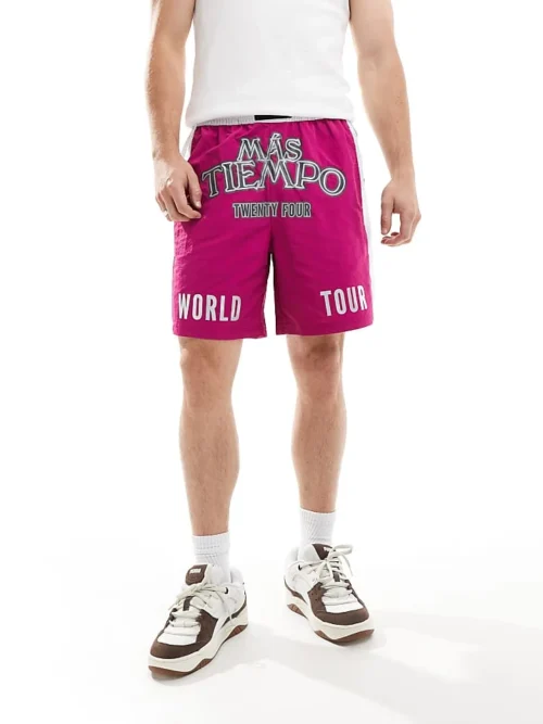 Puma MAS TIEMPO Football Shorts In Magenta For Men Pink