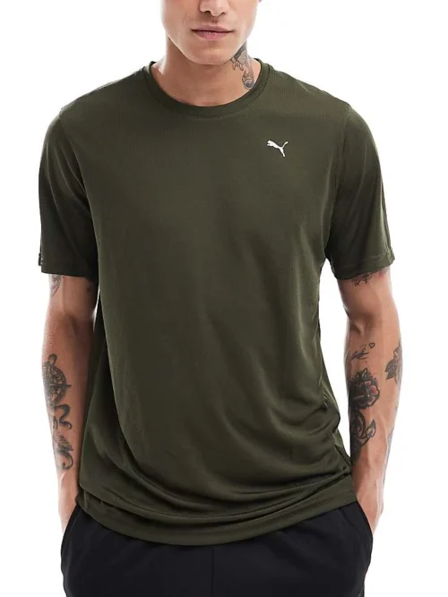 Dylan Sport Shop 15 Puma Performance Short Sleeve T-shirt In Olive For Men Khaki