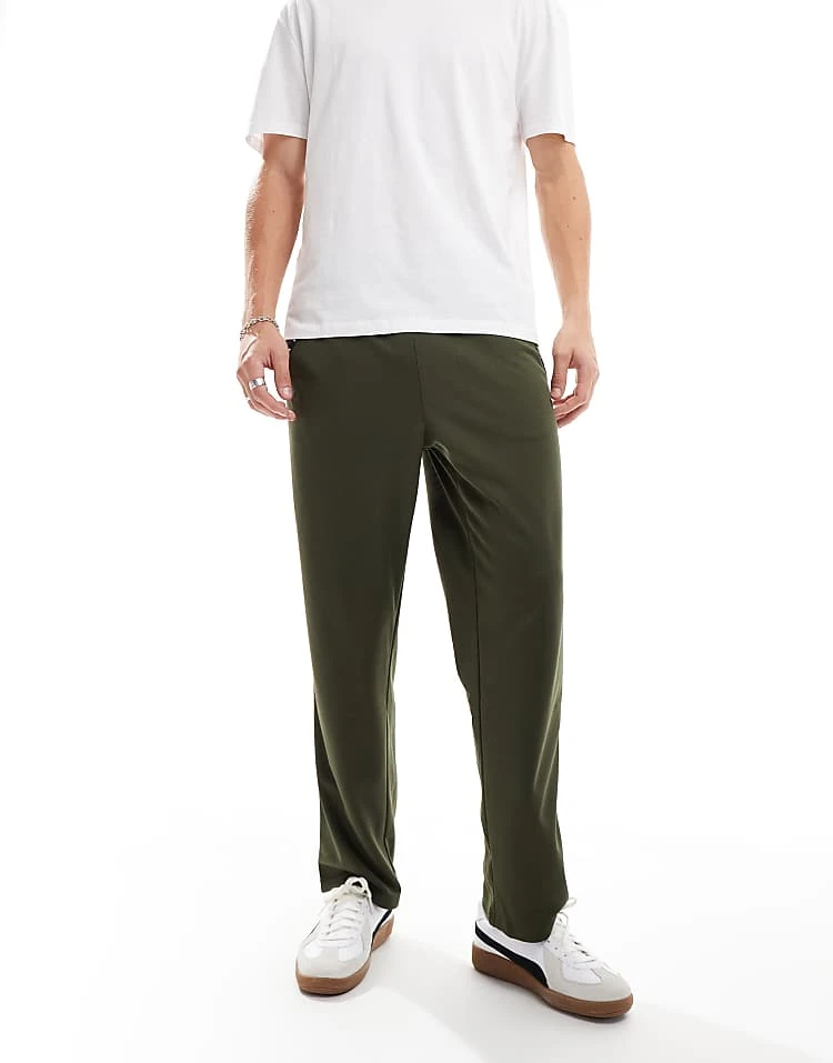 Puma Taped PWRFleece Lite Joggers In Olive For Men Khaki 3 Puma Taped PWRFleece Lite Joggers In Olive For Men Khaki - Image 3