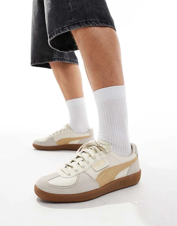 Puma Palermo Leather Trainers In Neutral For Unisex Beige 6 Puma Palermo Leather Trainers In Neutral For Unisex Beige - Image 6