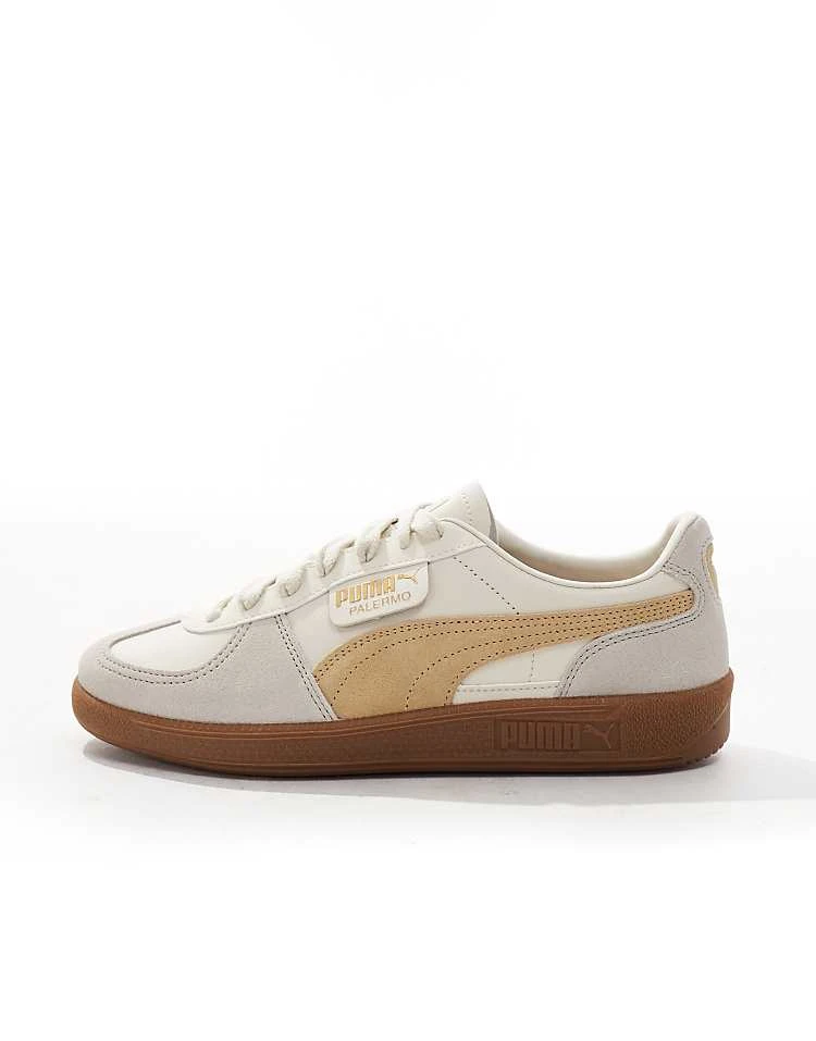 Puma Palermo Leather Trainers In Neutral For Unisex Beige 2 Puma Palermo Leather Trainers In Neutral For Unisex Beige - Image 2