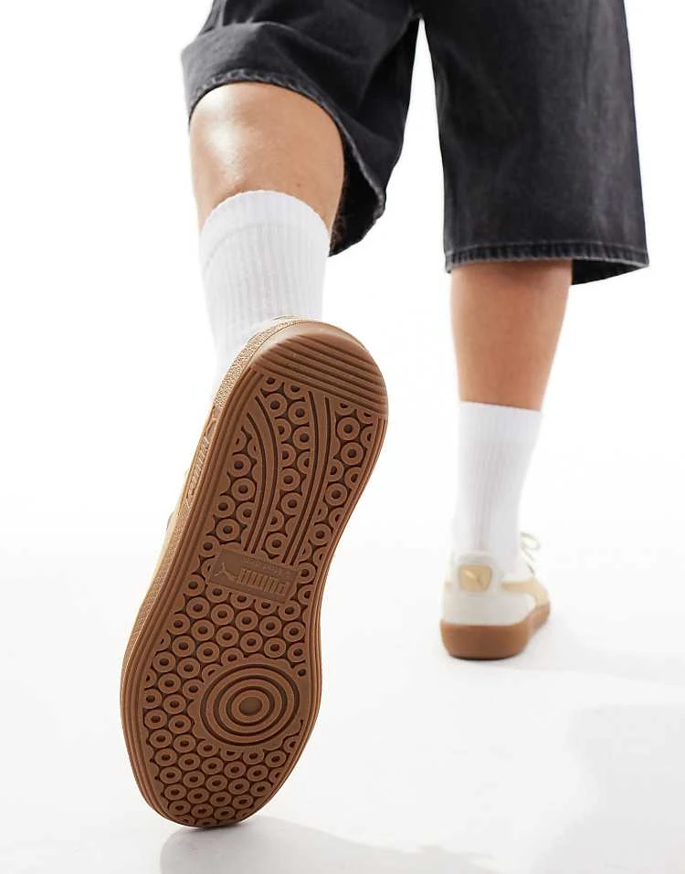 Puma Palermo Leather Trainers In Neutral For Unisex Beige 3 Puma Palermo Leather Trainers In Neutral For Unisex Beige - Image 3