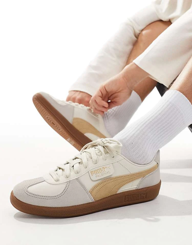 Puma Palermo Leather Trainers In Neutral For Unisex Beige 5 Puma Palermo Leather Trainers In Neutral For Unisex Beige - Image 5