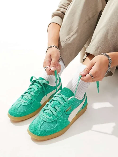 Puma Palermo Vintage Trainers In Green For Unisex Mid Green