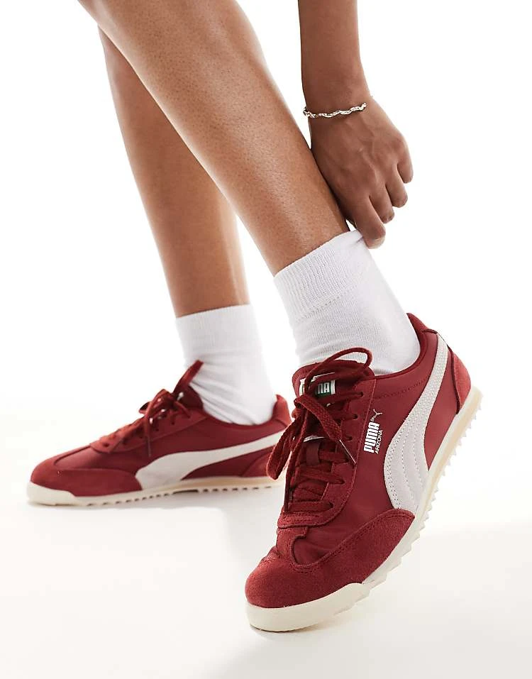 Puma Arizona Nylon Trainers In Burgundy For Unisex Red 3 Puma Arizona Nylon Trainers In Burgundy For Unisex Red - Image 3