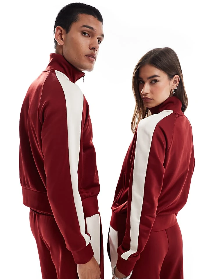 Puma Iconic T7 Track Jacket In Burgundy For Unisex Red 3 Puma Iconic T7 Track Jacket In Burgundy For Unisex Red - Image 3