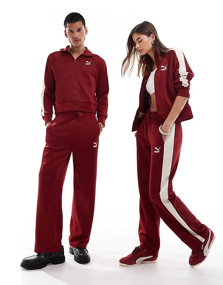 Puma Iconic T7 Track Jacket In Burgundy For Unisex Red 4 Puma Iconic T7 Track Jacket In Burgundy For Unisex Red - Image 4