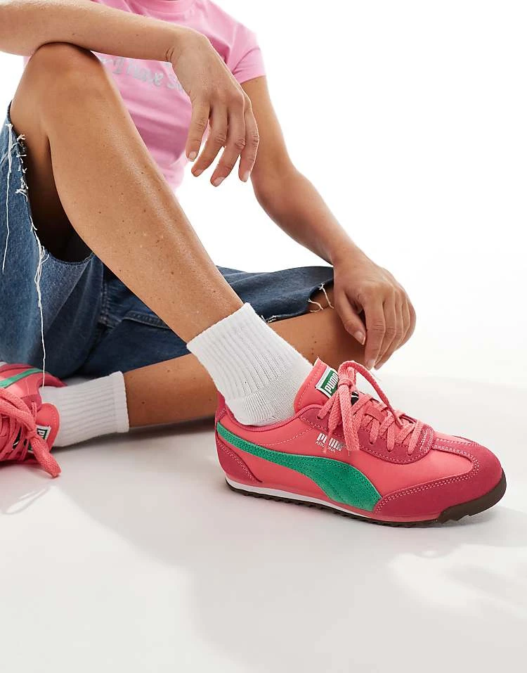 Puma Arizona Nylon Trainers In Pink And Green For Unisex 6 Puma Arizona Nylon Trainers In Pink And Green For Unisex - Image 6