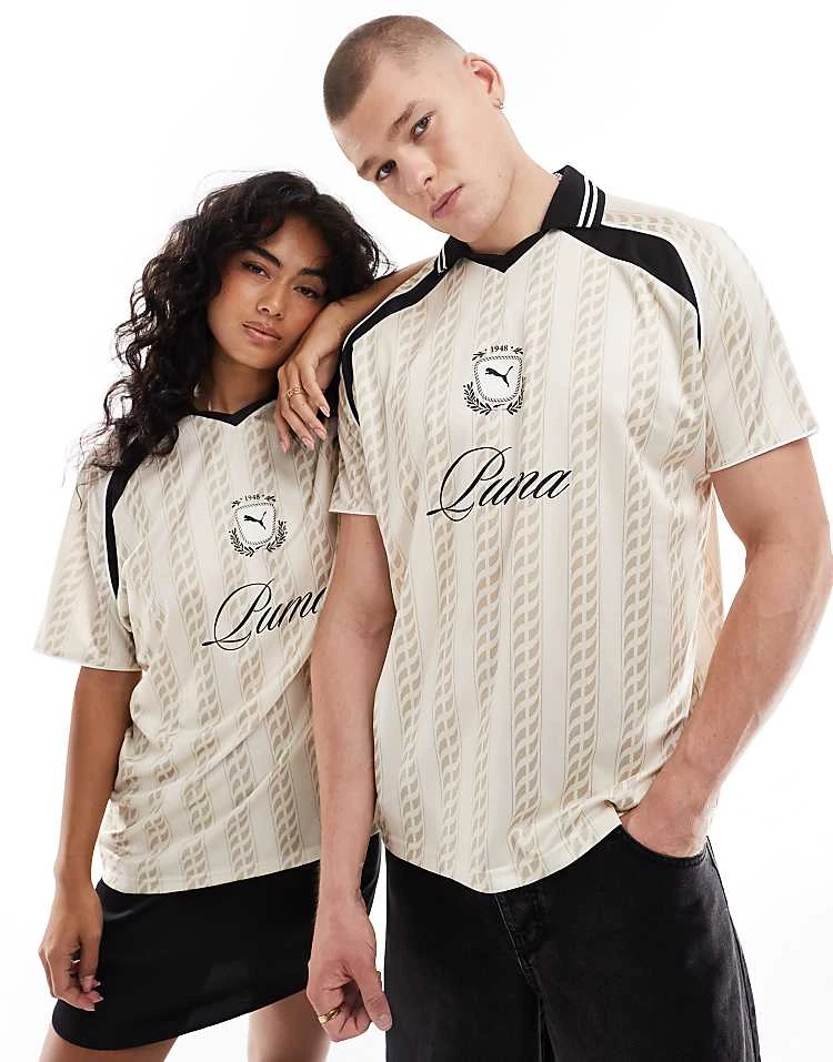 Puma Archive Print Football Jersey In White & Black - Exclusive To ASOS For Unisex Ivory 5 Puma Archive Print Football Jersey In White & Black - Exclusive To ASOS For Unisex Ivory - Image 5