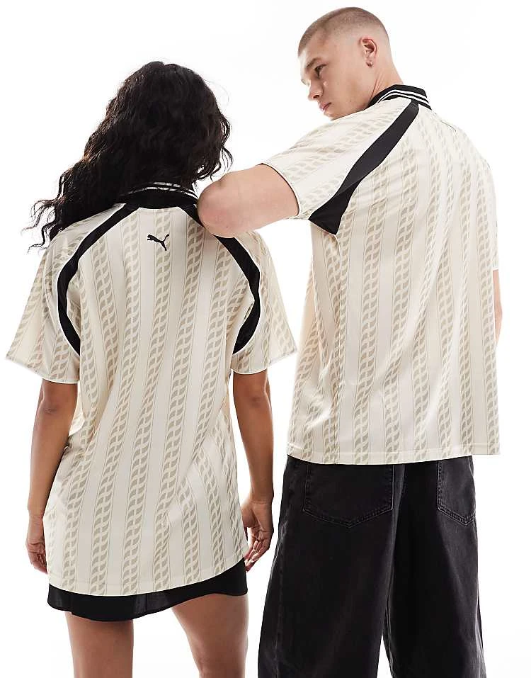 Puma Archive Print Football Jersey In White & Black - Exclusive To ASOS For Unisex Ivory 4 Puma Archive Print Football Jersey In White & Black - Exclusive To ASOS For Unisex Ivory - Image 4