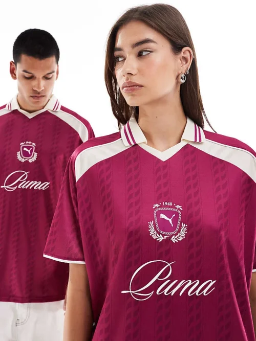 Dylan Sport Shop 27 Puma Archieve Print Football Jersey In Pink- Exclusive To ASOS For Unisex