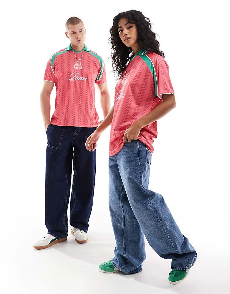 Puma Archive Print Football Jersey In Pink & Green - Exclusive To ASOS For Unisex 3 Puma Archive Print Football Jersey In Pink & Green - Exclusive To ASOS For Unisex - Image 3