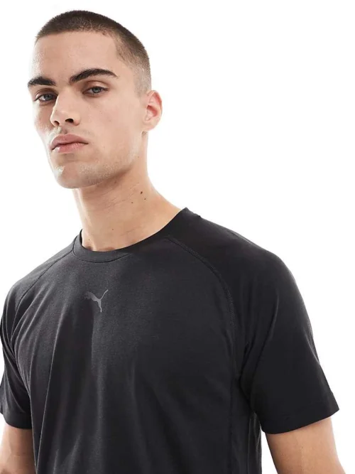Puma Evolve Training Run Short Sleeve Running T-shirt In Black - BLACK For Men