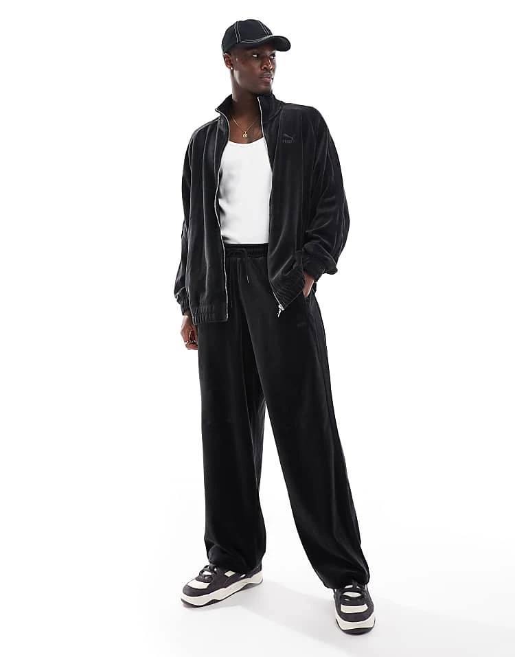 Puma T7 Oversized Track Pants In Puma Black For Unisex 1 Puma T7 Oversized Track Pants In Puma Black For Unisex