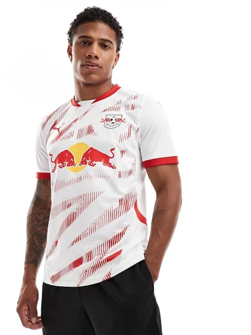 Puma Rb Leipzig 24/25 Home Jersey In Puma White-for All Time Red For Men