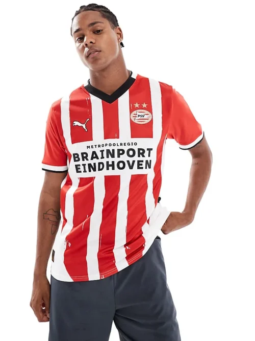 Puma Psv Eindhoven 24/25 Home Jersey In For All Time Red-puma White For Men