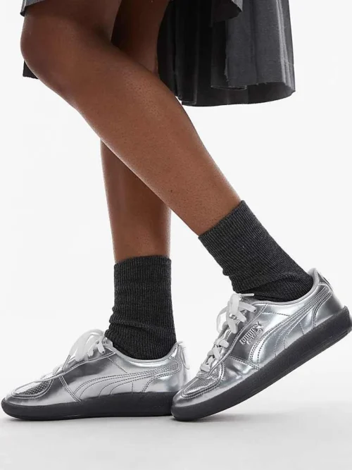 Puma Palermo Trainers In Metallic Silver For Unisex