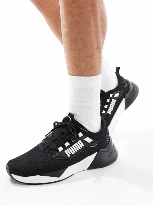 Puma Retaliate 3 Trainers In Black & White For Men