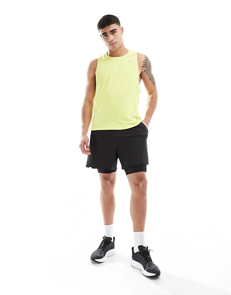 Puma Run Velocity Tank Top In Lime For Men Yellow 2 Puma Run Velocity Tank Top In Lime For Men Yellow - Image 2