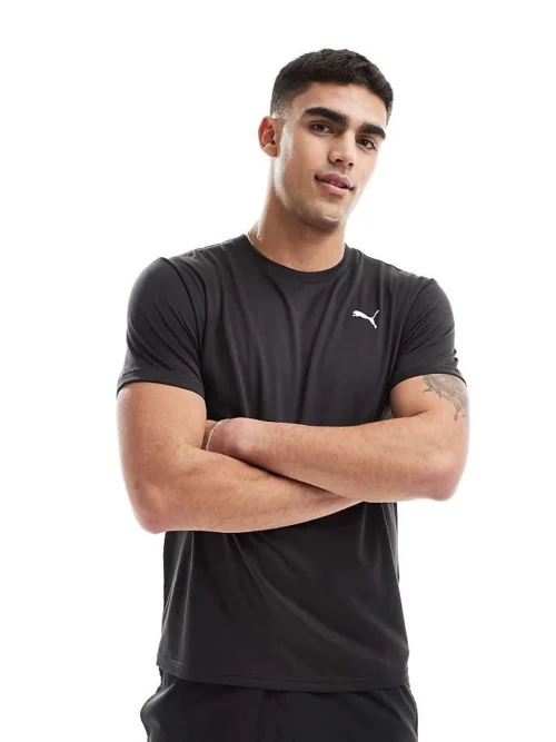 Puma Essentials T-shirt With Puma Cat Logo In Black For Men