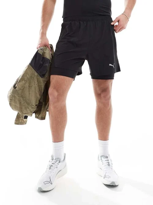 Dylan Sport Shop 63 Puma Run Velocity 2 In 1 Shorts In Black For Men
