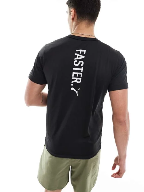 Puma 'faster' Graphic T-shirt In Black For Men