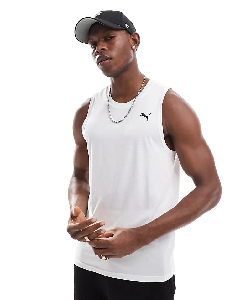 Puma Tech Tank Top In Charcoal White For Men 5 Puma Tech Tank Top In Charcoal White For Men - Image 5