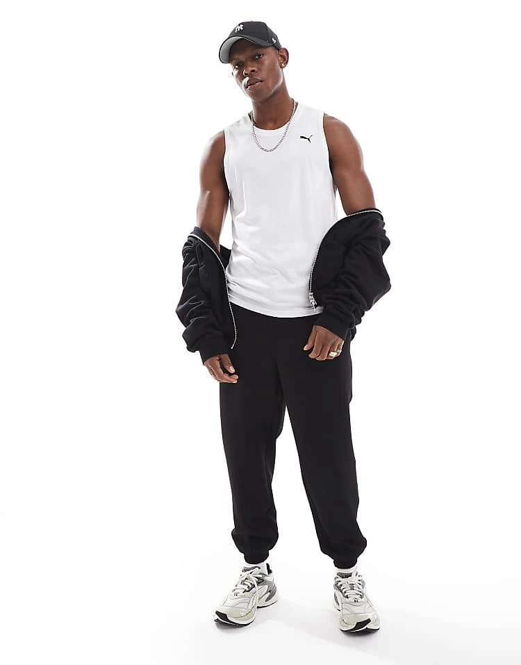 Puma Tech Tank Top In Charcoal White For Men 4 Puma Tech Tank Top In Charcoal White For Men - Image 4