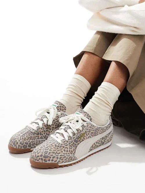 Puma Arizona Trainers In Leopard Print For Unisex Brown