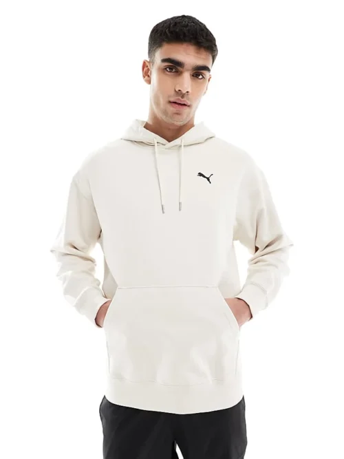 Puma Wardrobe Ess Relaxed Hoodie In Alpine Snow For Men