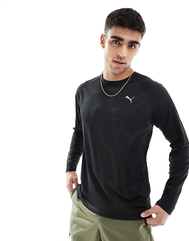 Puma Velocity Long Sleeve Running Top In Puma Black For Men 1 Puma Velocity Long Sleeve Running Top In Puma Black For Men