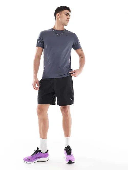 Puma Tad Essentials 7" Woven Shorts In Puma Black For Men