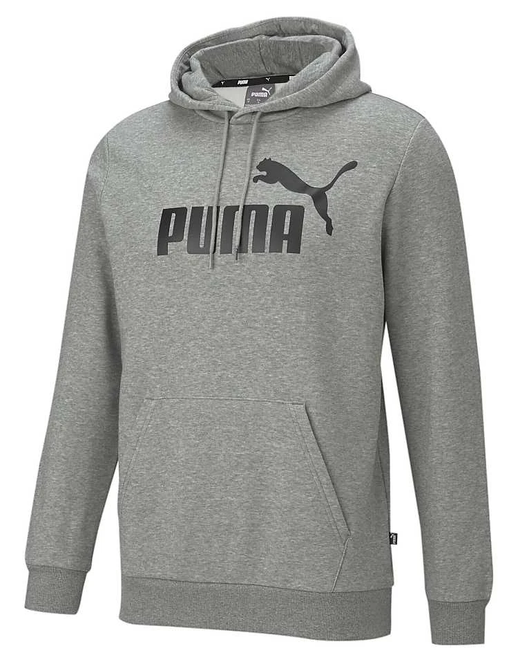 Puma Essentials Big Logo Hoodie In Medium Gray Heather For Men 1 Puma Essentials Big Logo Hoodie In Medium Gray Heather For Men