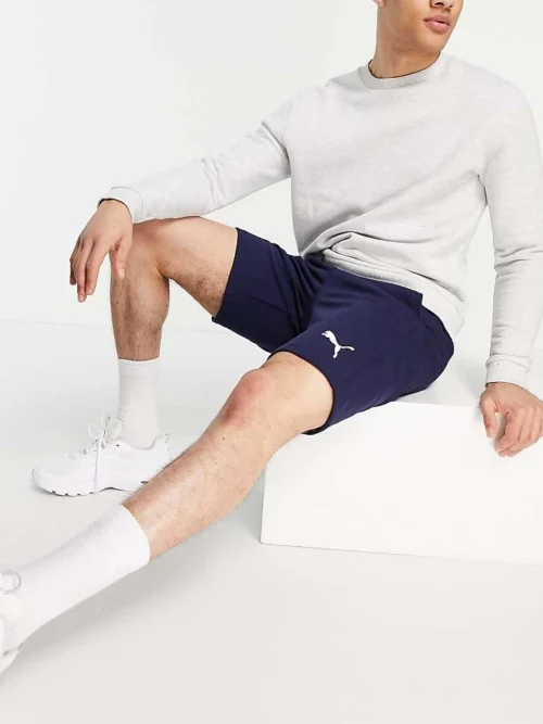 Dylan Sport Shop 61 Puma Essentials Cat Logo 10 Inch Shorts In Navy For Men Peacoat-cat